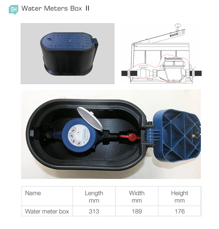 DN15~DN32 Dry Dial Class B Plastic Water Meter Box for smart water meter casing