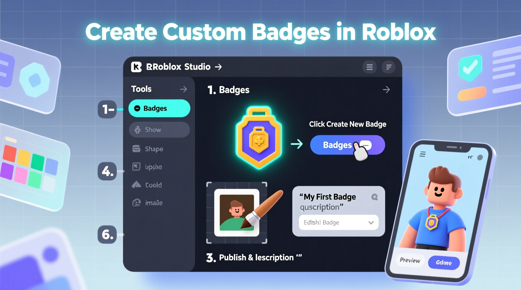 a step by step guide to creating custom badges in roblox for your game