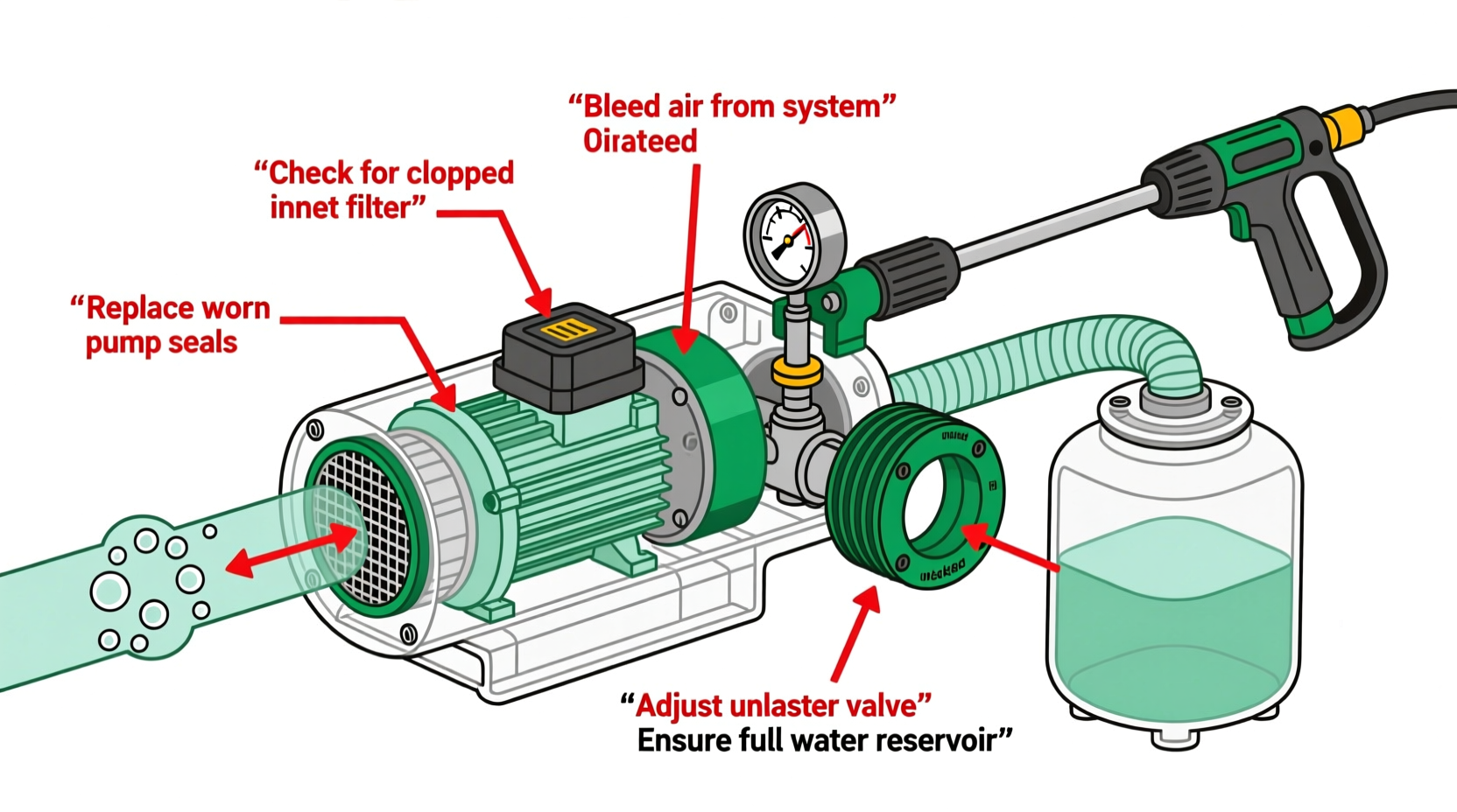 pressure washer not building pressure troubleshoot fix it