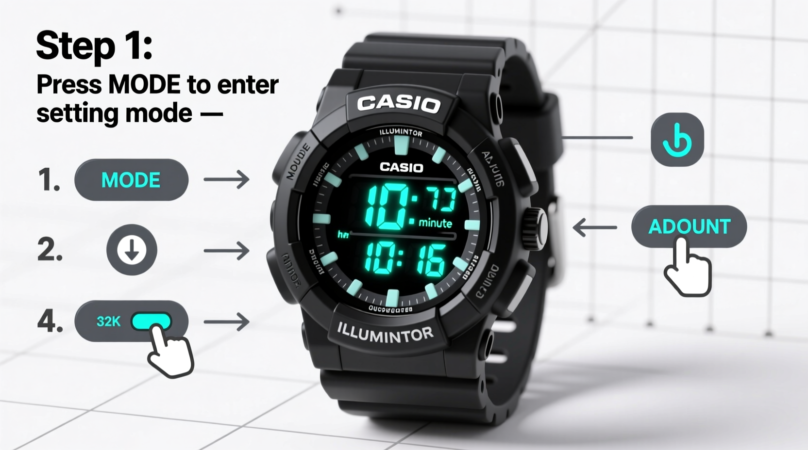 mastering your casio illuminator a step by step guide to adjusting time and settings