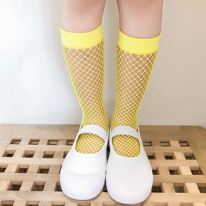 2020 时尚儿童男童女童夏季网眼袜可爱的女孩滑颜色渔网袜 3-8 年免费
