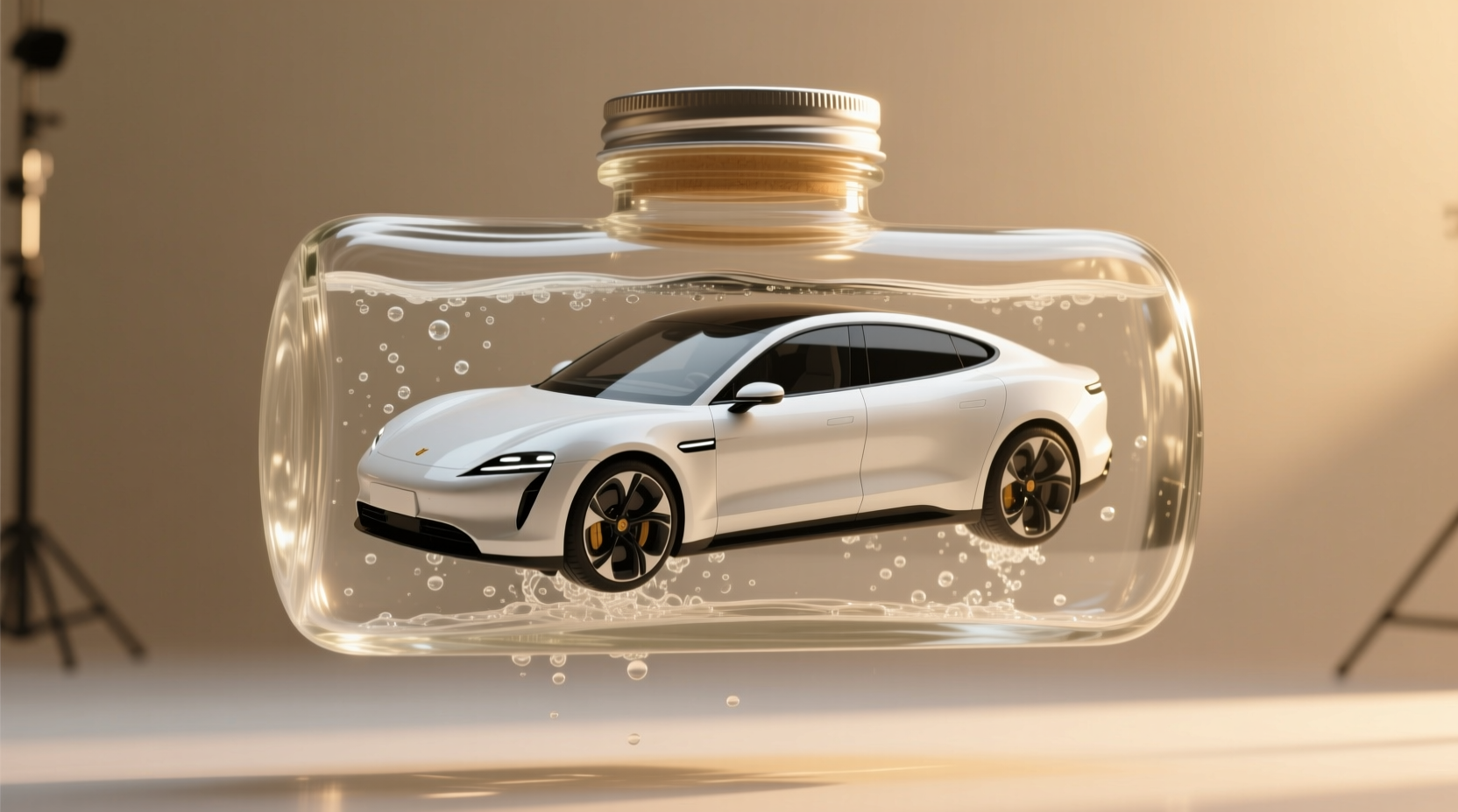 clean car in a bottle with waterless car wash
