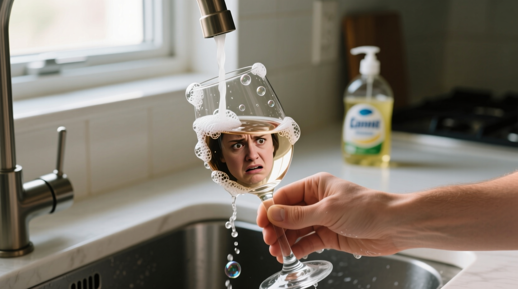 stop using dish soap on your wine glasses