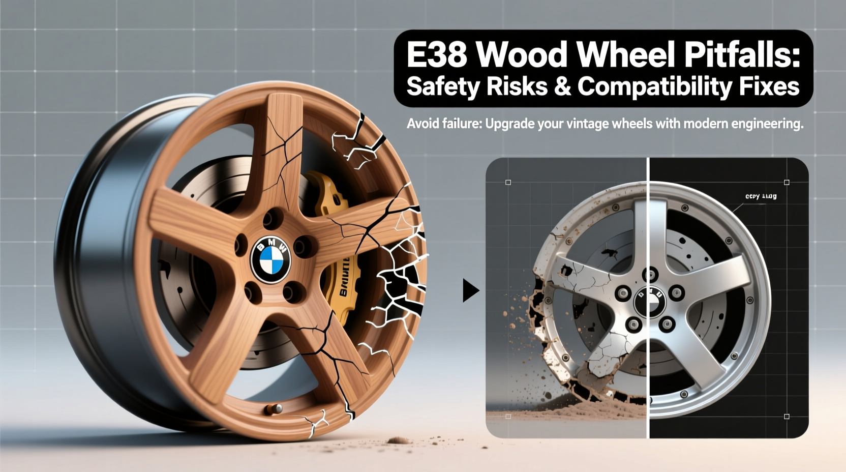 E34 Wood Wheel Pitfalls: Safety Risks & Compatibility Fixes