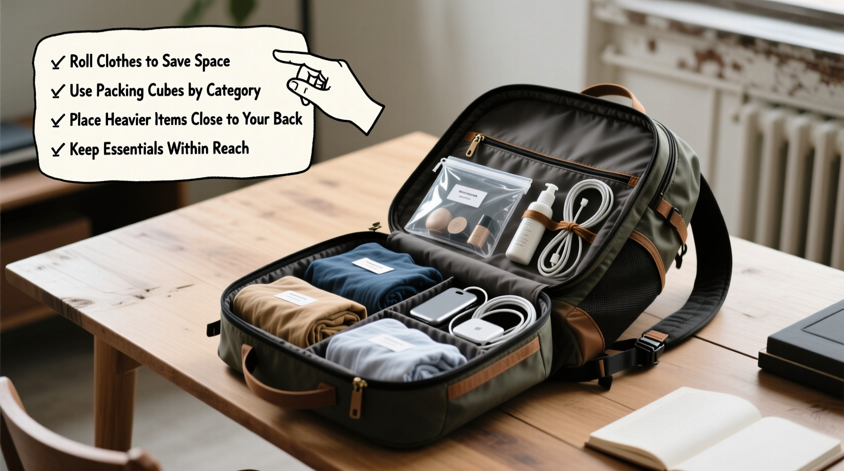 mastering efficient packing expert tips for organizing a large capacity travel backpack