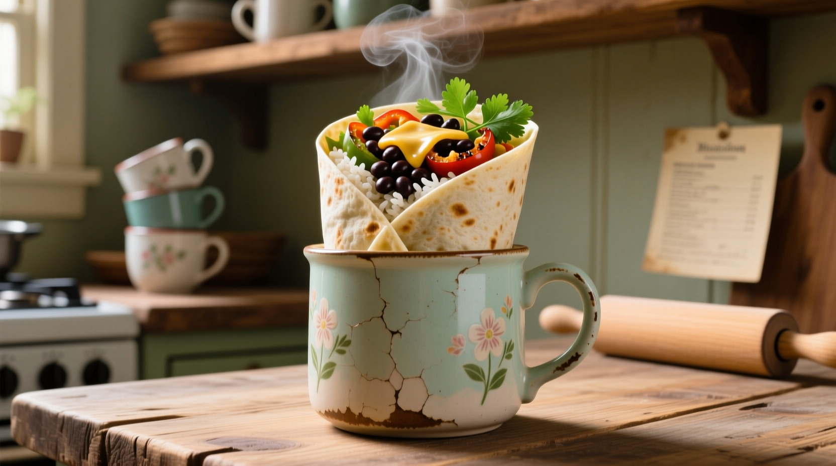put your burrito in a mug instead of on a plate