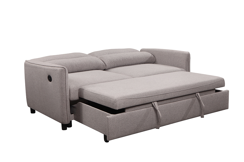 Simple Pull Out Upholstered Folding Sofa Bed Sofa Modern Living Room Sofa Solid Wooden Frame Livingroom Home Furniture Fabric