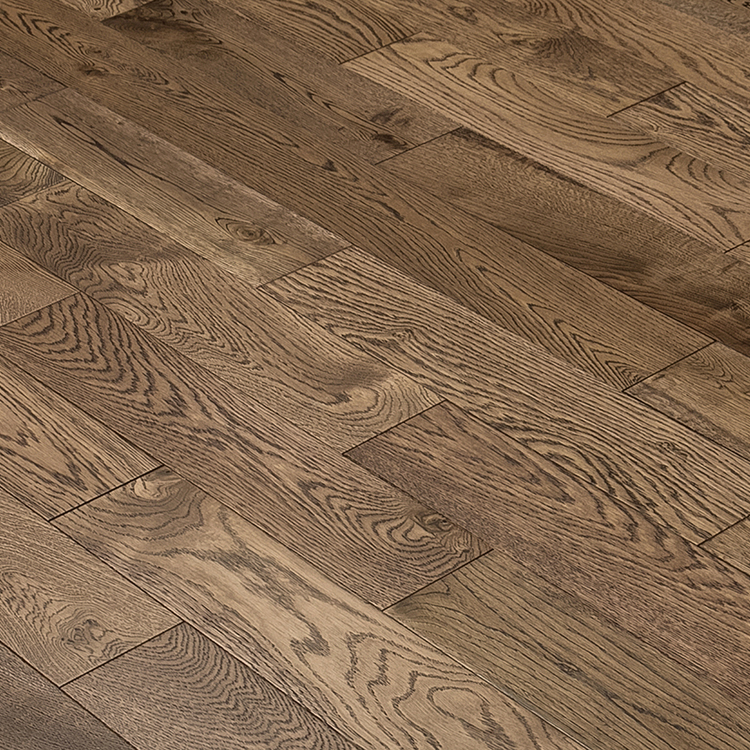 Manufacturer custom size solid white oak smoke wood solid flooring