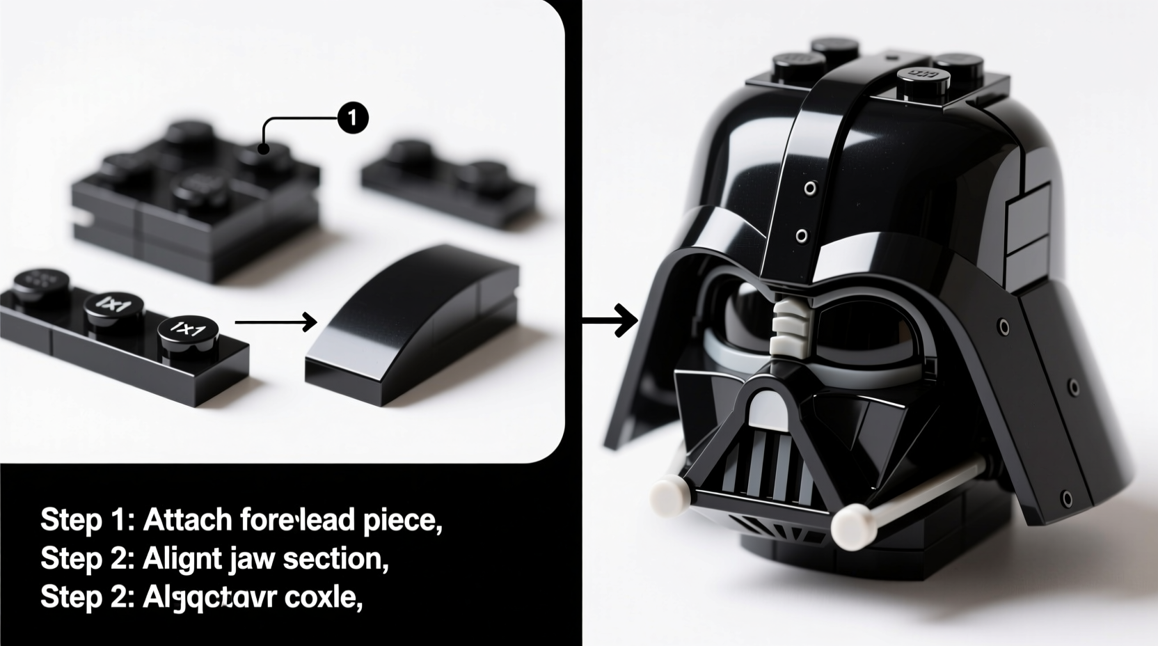 step by step guide to assembling the darth vader lego head for a flawless build