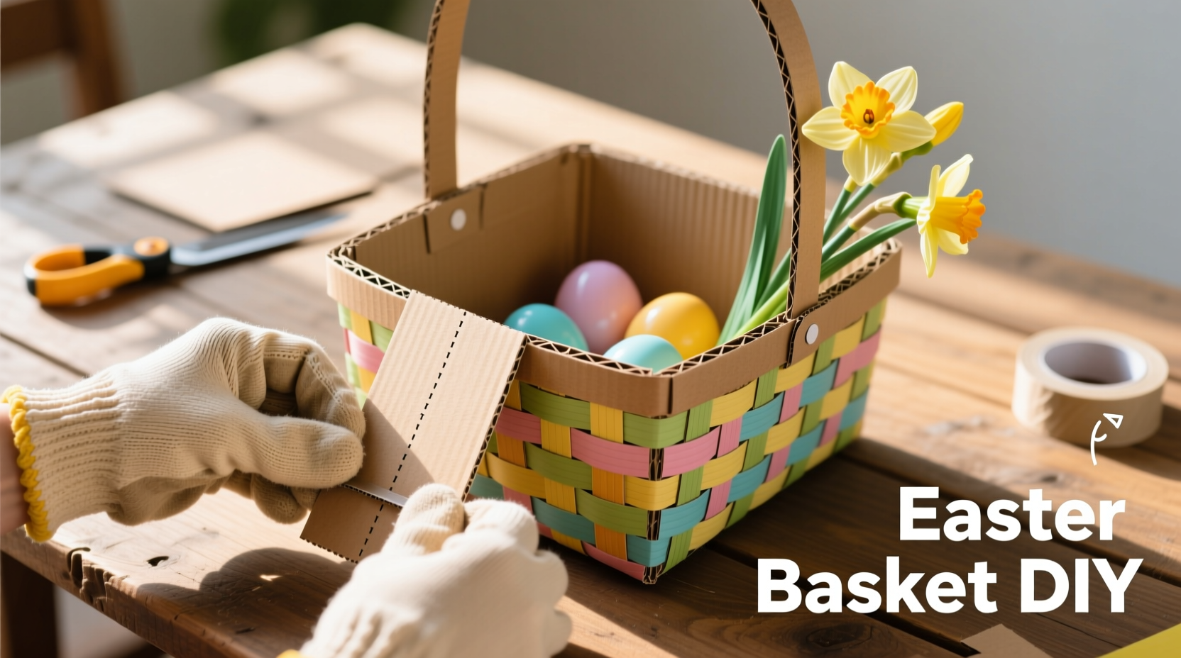 how to make easter baskets out of cardboard