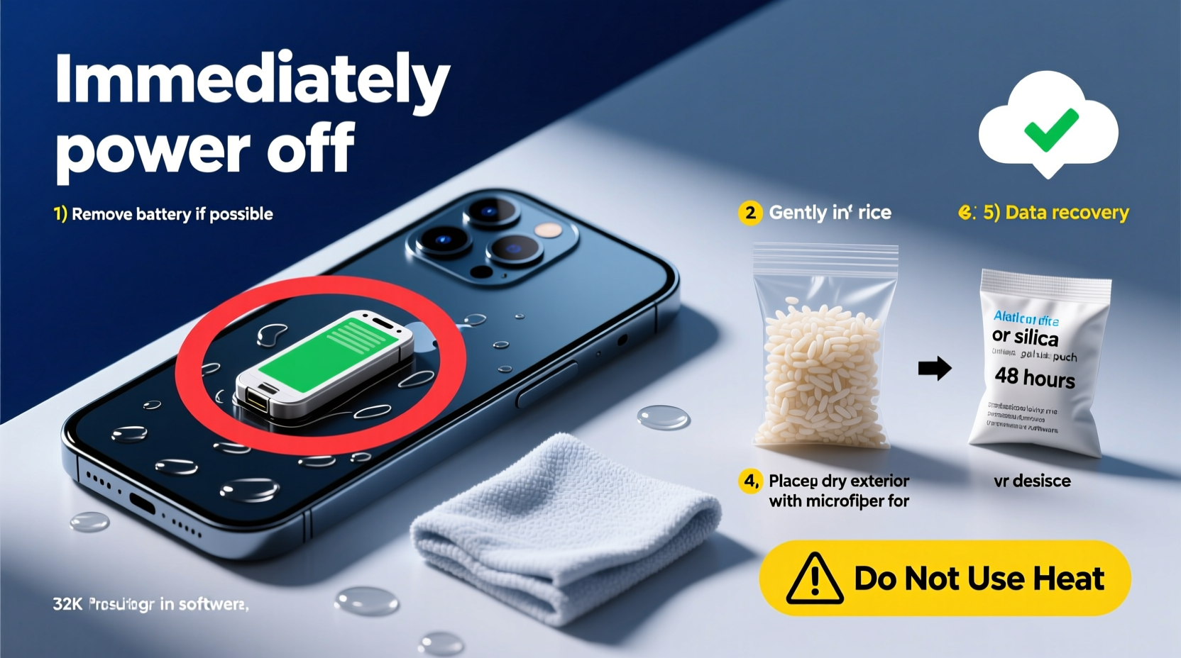 effective steps to rescue and recover data from a wet cell phone safely