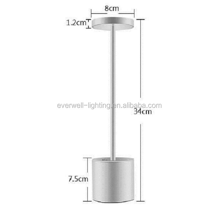 Modern Hotel Energy Saving Table lamp Aluminium USB Rechargeable LED Cordless Table Lamp For Restaurant