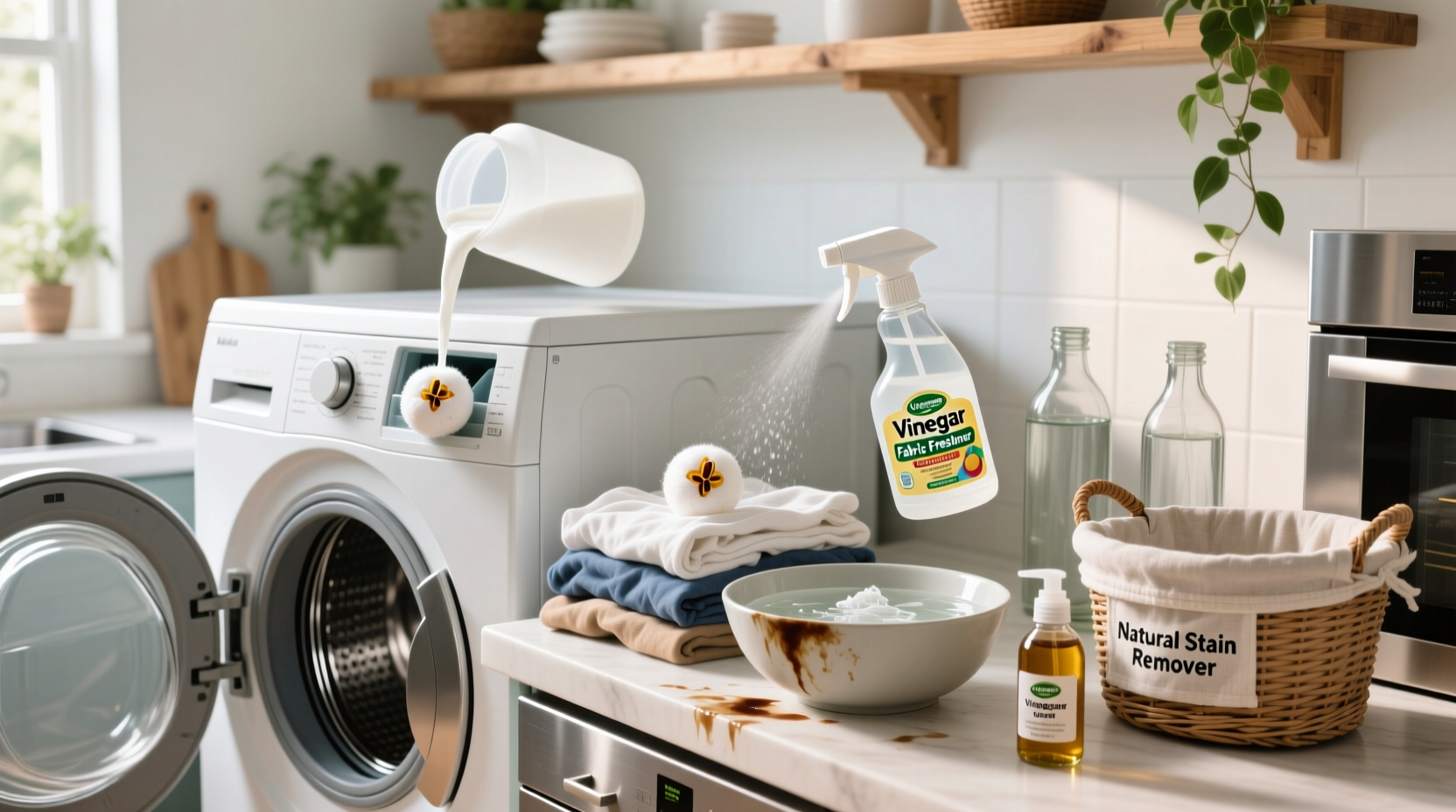 ways use vinegar when doing laundry