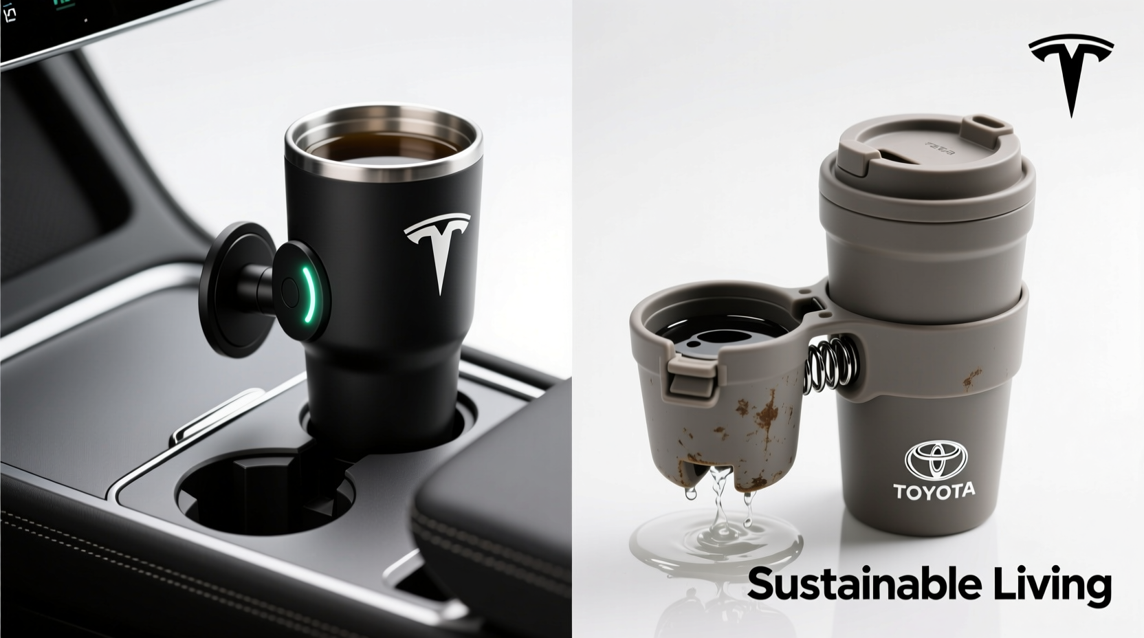 tesla vs toyota cup holders