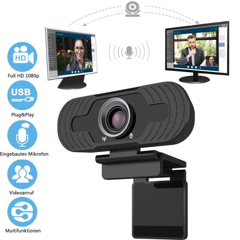 High Definition Rotatable HD Webcams Computer Web Cam 1080P Webcam With Mic Microphone For PC Laptop