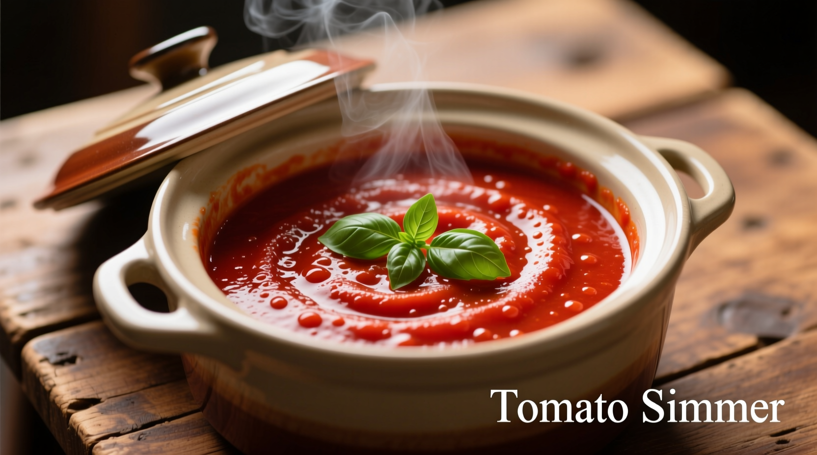 Slow cooker filled with rich red tomato sauce