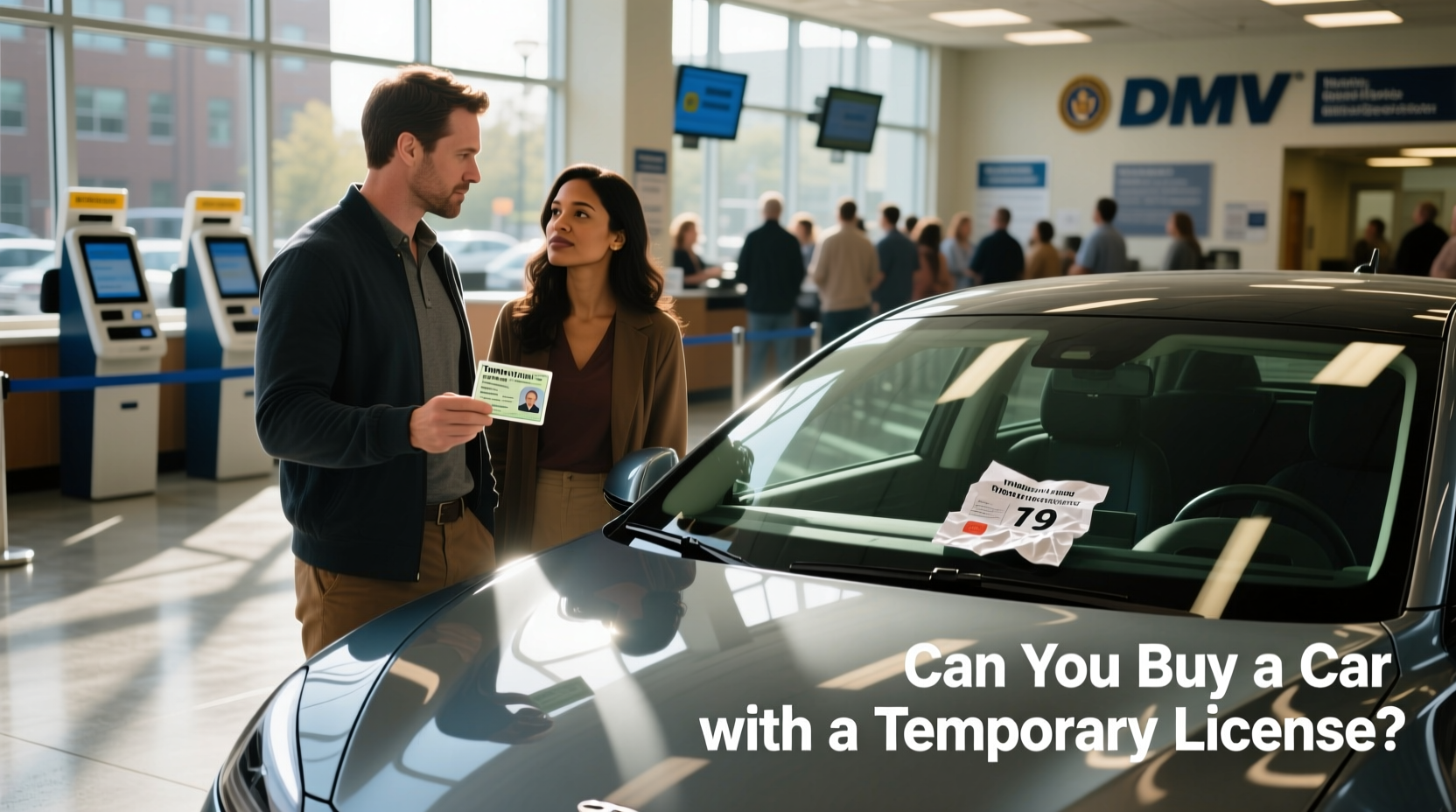 can i buy a car with a temporary license