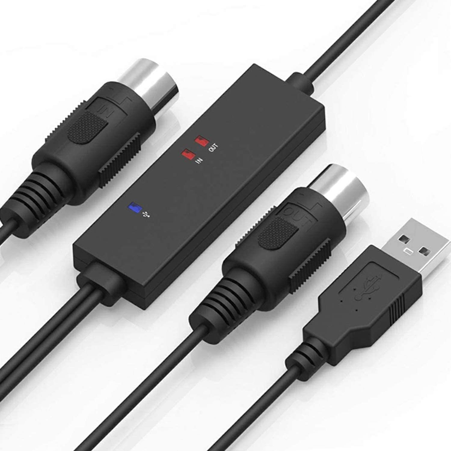 USB Type C MIDI Interface - flykantech MIDI-C01 | USB 5PIN IN-OUT MIDI Interface Cable Converter to PC Music Keyboard
