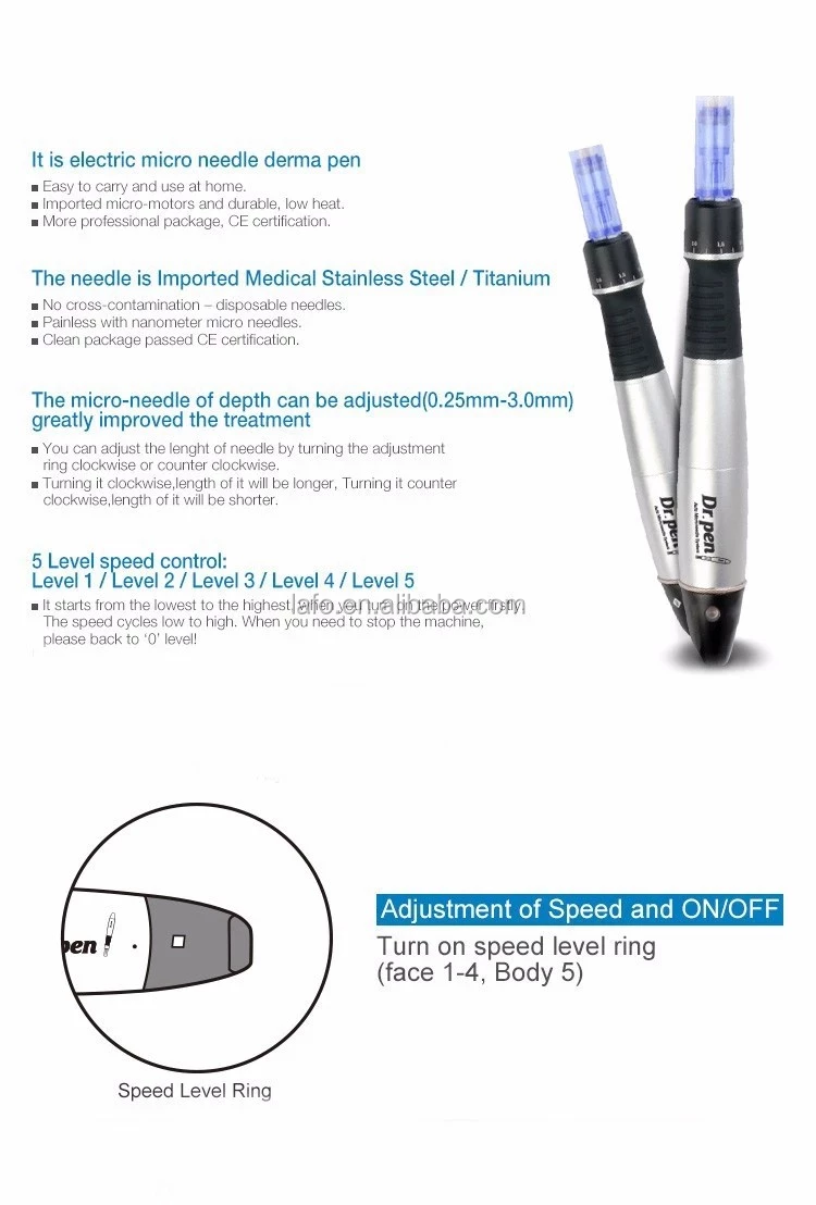 Rechargeable Microneedling dr pen derma roller pen ultima A1 microneedle