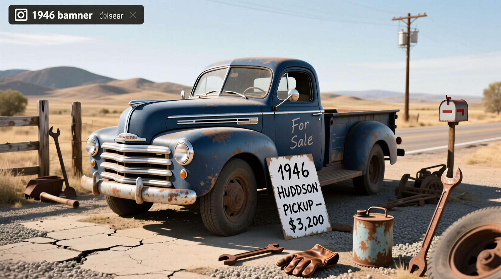 1946 Hudson Big Boy Pickup Truck front three-quarter view