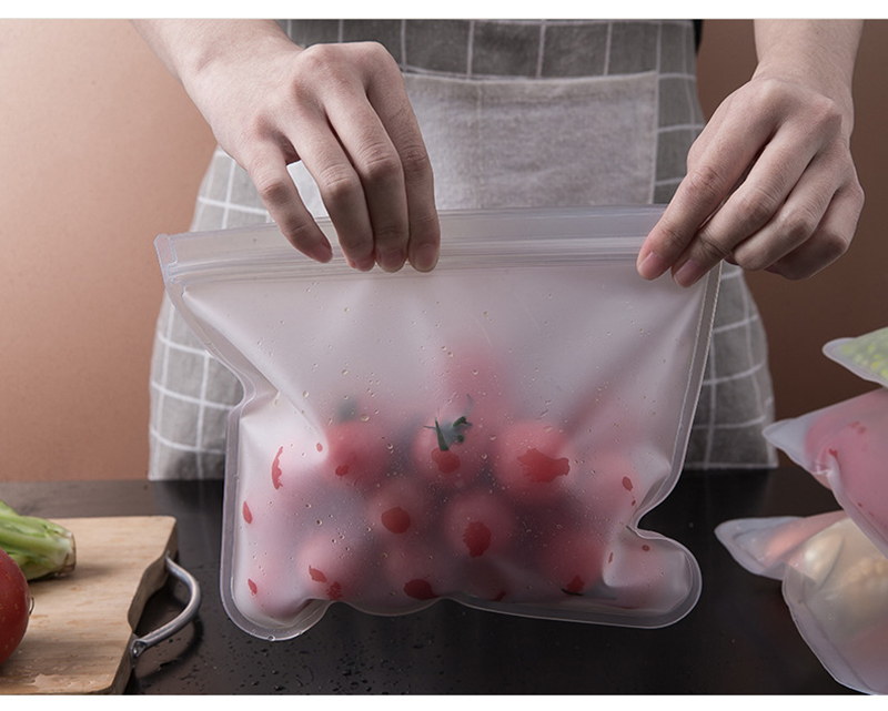 Reusable Gallon Storage Bags LEAKPROOF Food Freezer Bags for Marinate Meats Fruit Cereal Travel Items Home Organization
