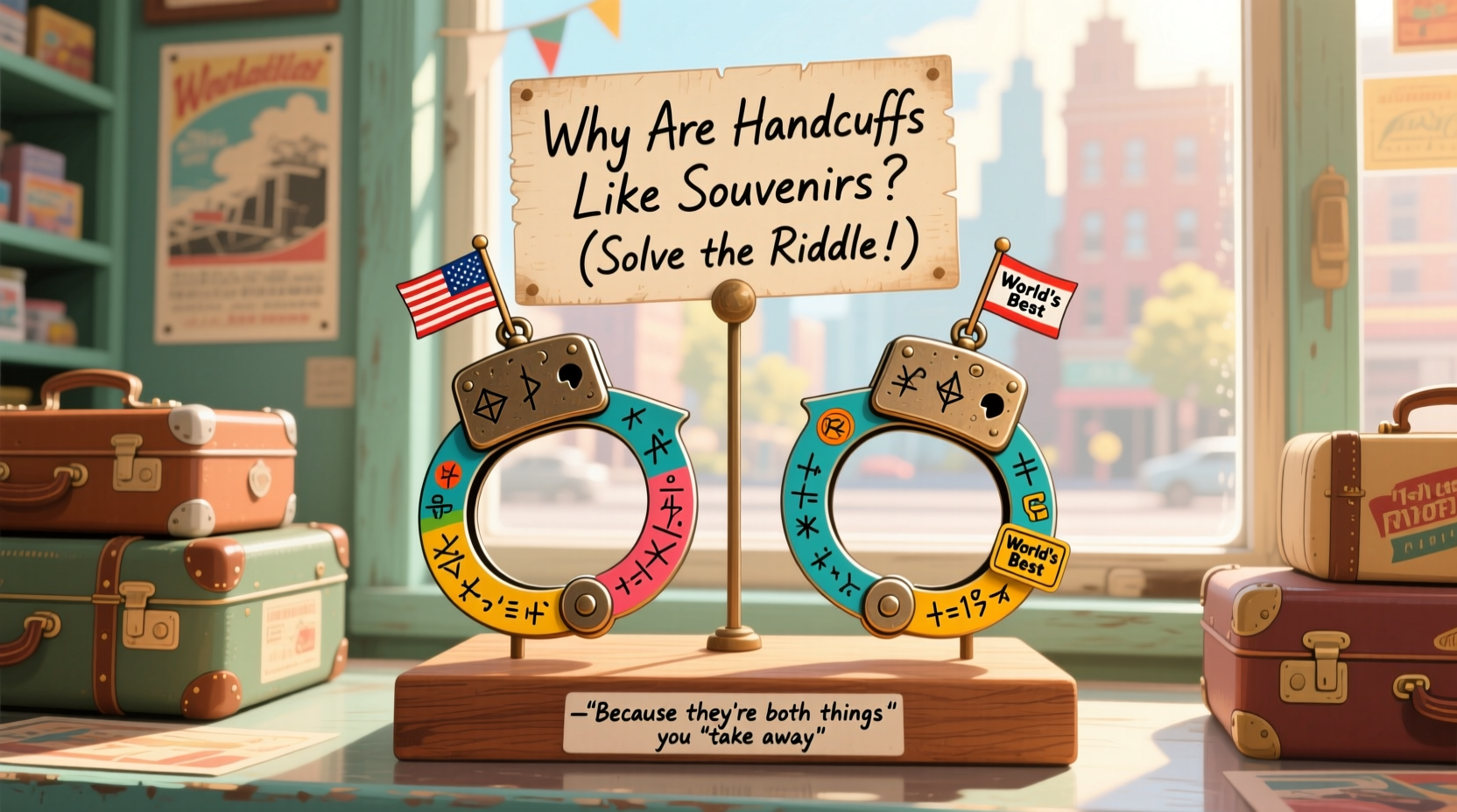 why are handcuffs like souvenirs riddle math puzzle