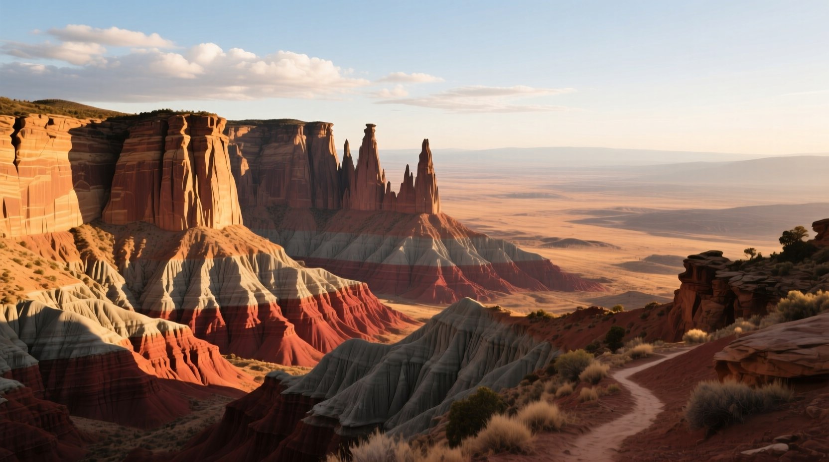 Clove Spring Range panoramic view showing distinctive geological formations