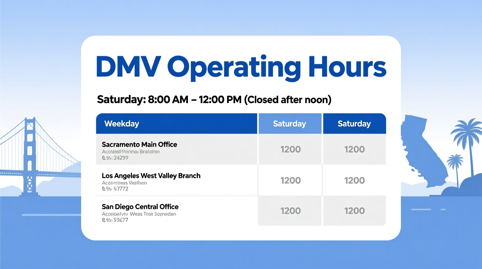 is dmv open on saturday california