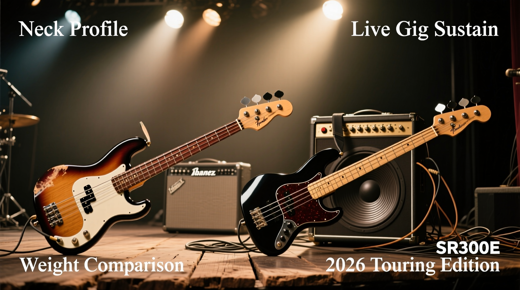Fender Precision Bass vs Ibanez SR300E Electro Bass: Neck Profile, Weight & Live Gig Sustain Comparison for Touring Musicians 2026