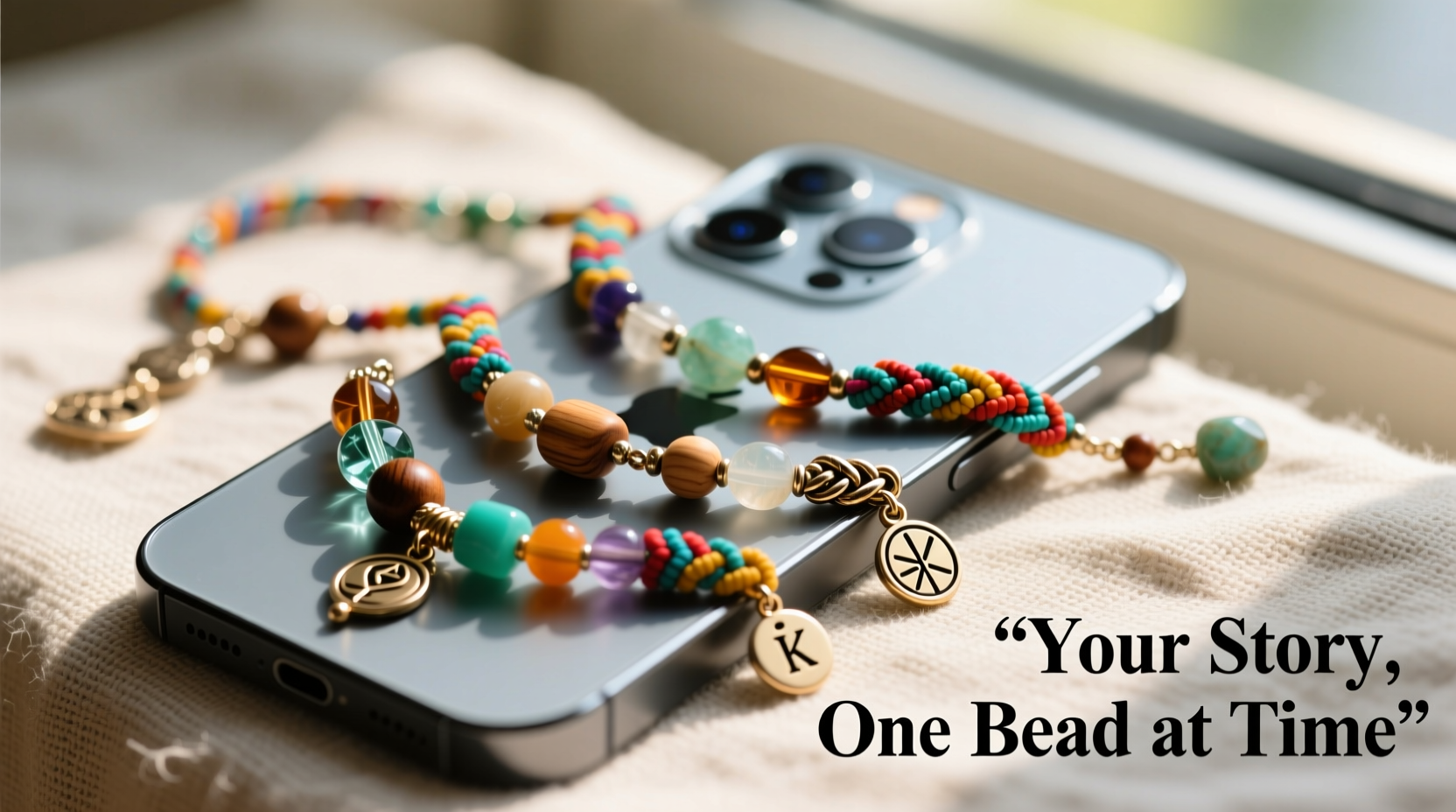 unique ways to personalize your phone using custom beaded chains