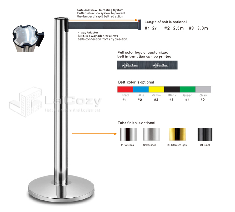 Aluminum Retractable Queue Barriers