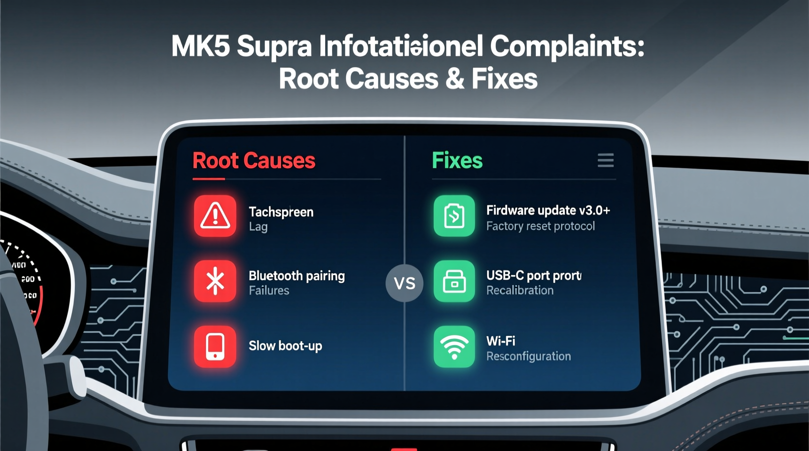 MK5 Supra Infotainment Complaints: Root Causes & Fixes