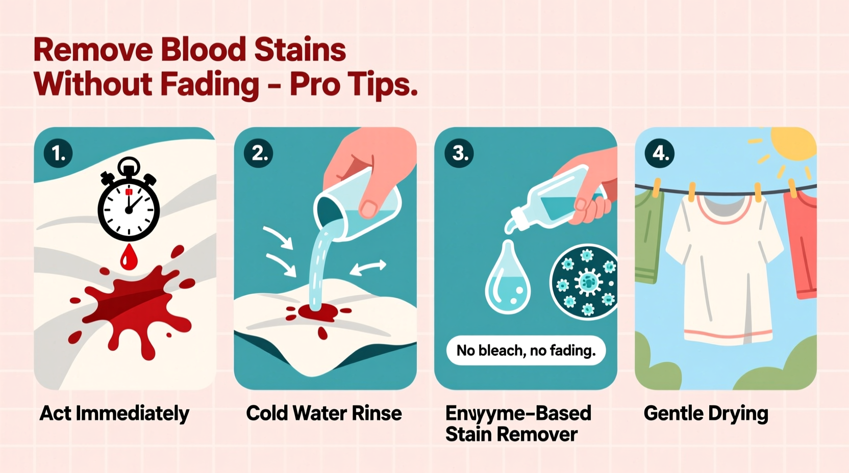 effective methods to remove blood stains from colored clothes without fading