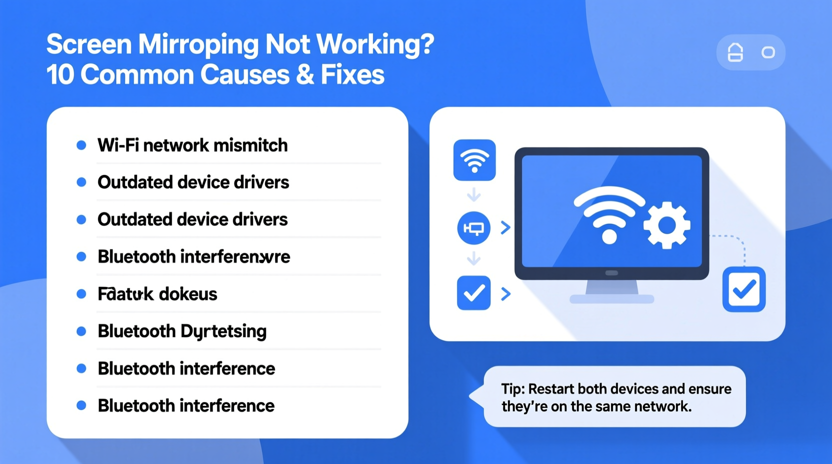 screen mirroring not working reasons troubleshooting tips