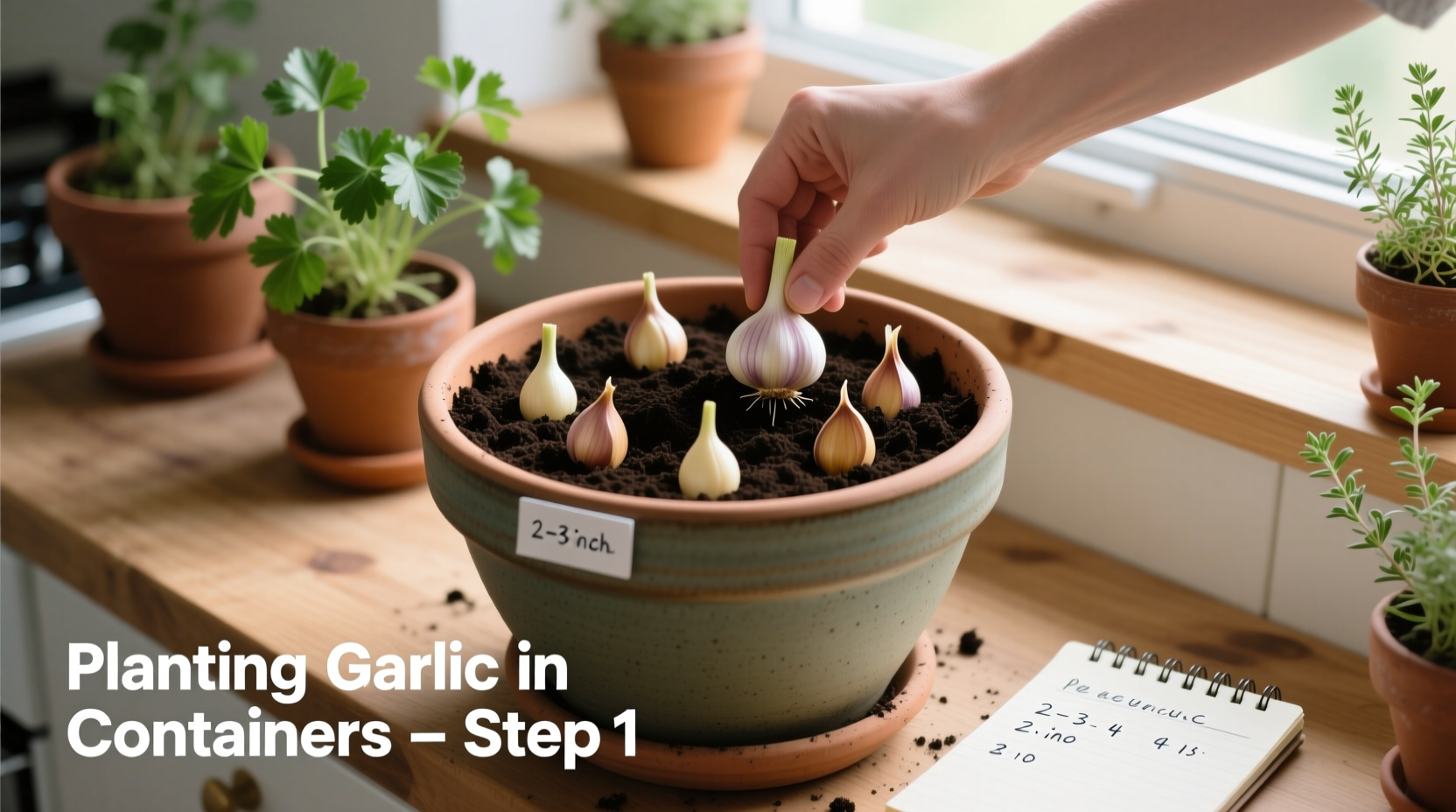 how to grow garlic in containers