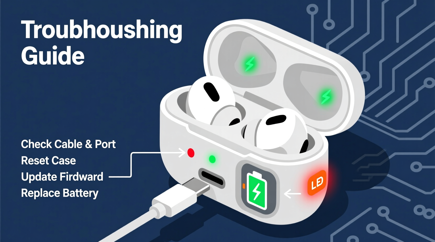 airpods charged but case not charging troubleshooting guide