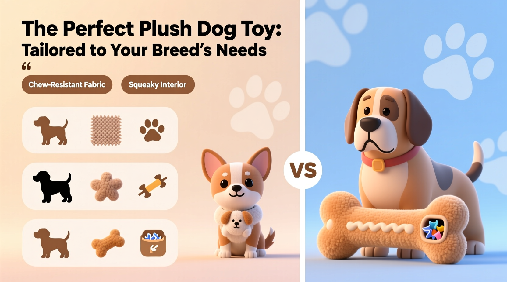 a complete guide to selecting the perfect plush dog toy tailored to your breeds needs