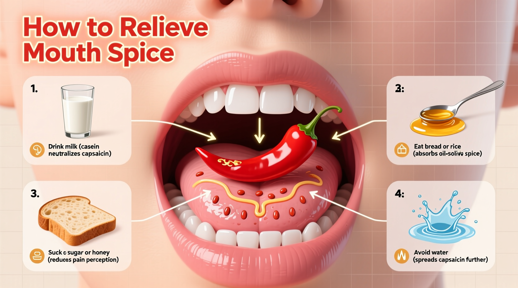 how to get rid of spice in mouth