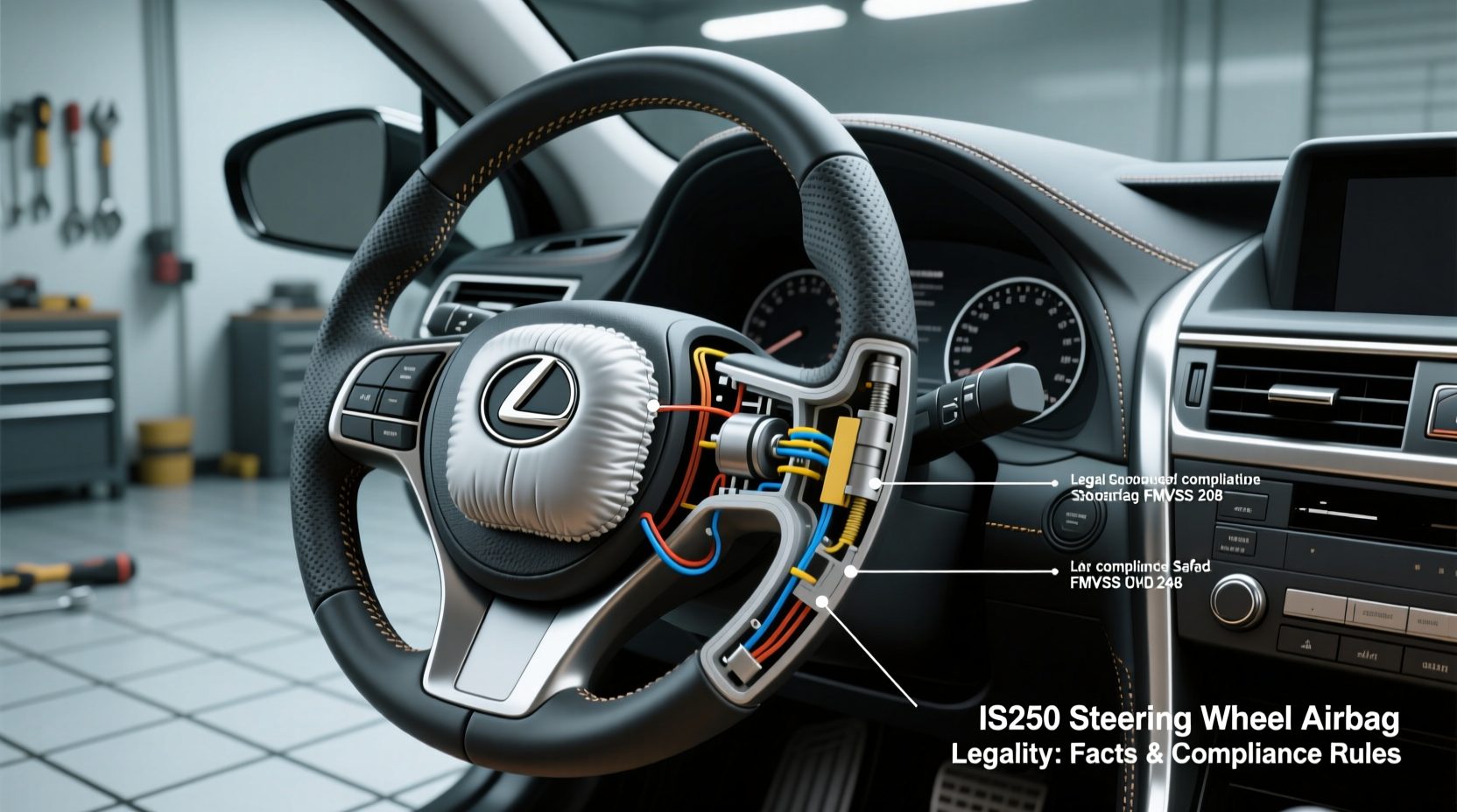 is250 steering wheel airbag legality