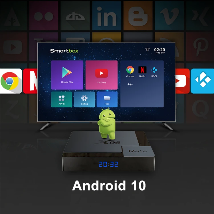 X96 Mate h616 Tv Box Android 10.0 DDR3 4GB RAM eMMC 32GB/64GB ROM 4K tv box x96mate