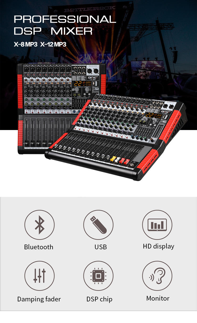 BMG X-12MP3 Mixer - Professional Audio Amplifier for Karaoke