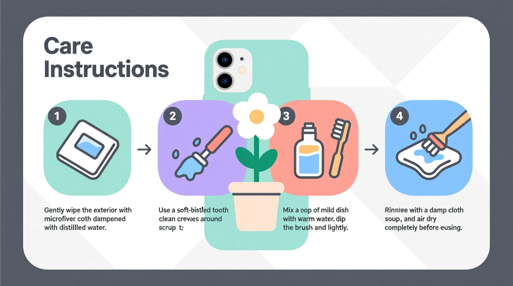 step by step guide to safely and easily clean your flower holder phone case