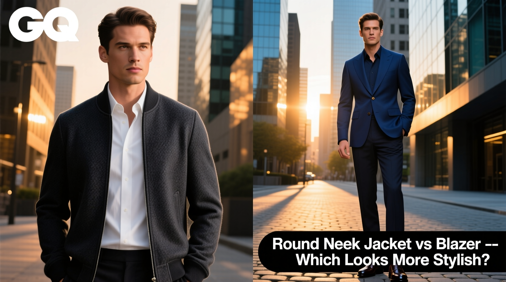 round neck jacket vs blazer which looks more stylish on men