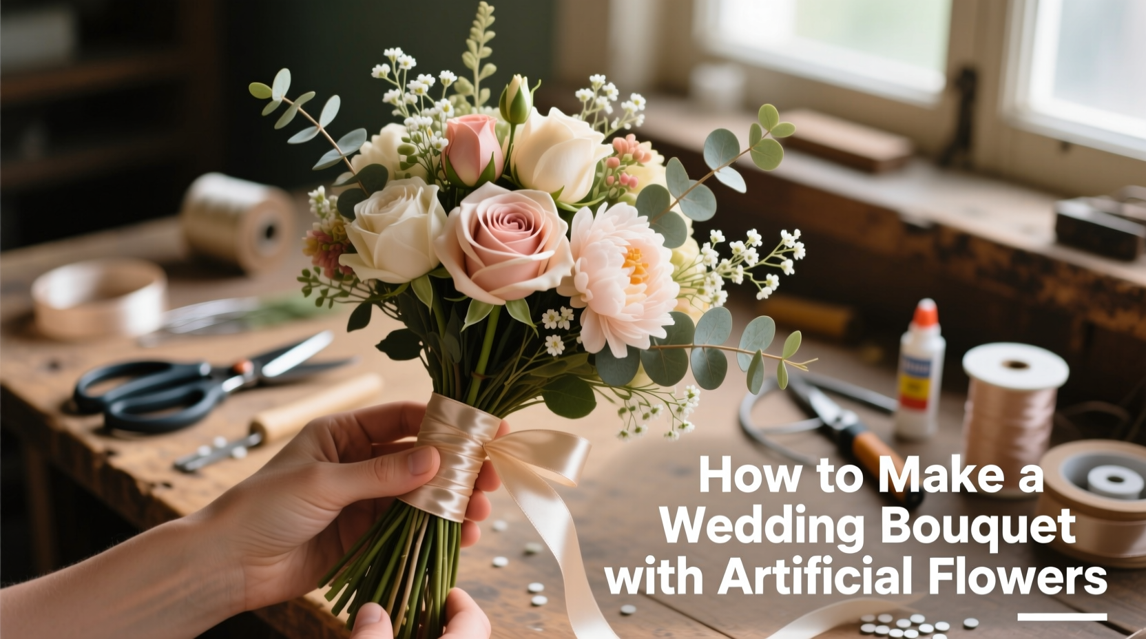 how to make a wedding bouquet with artificial flowers