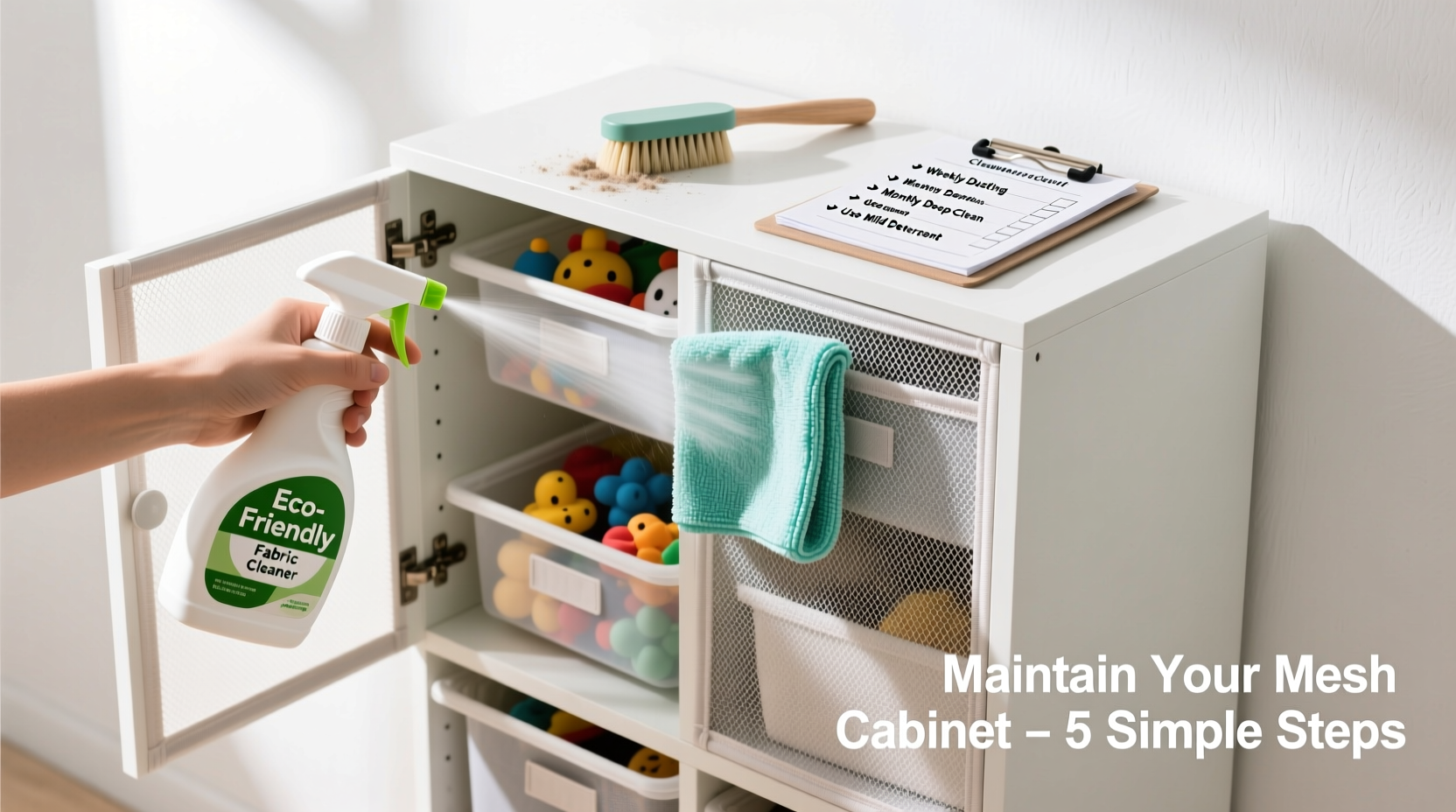 effective methods to deep clean and maintain your fabric mesh toy cabinet
