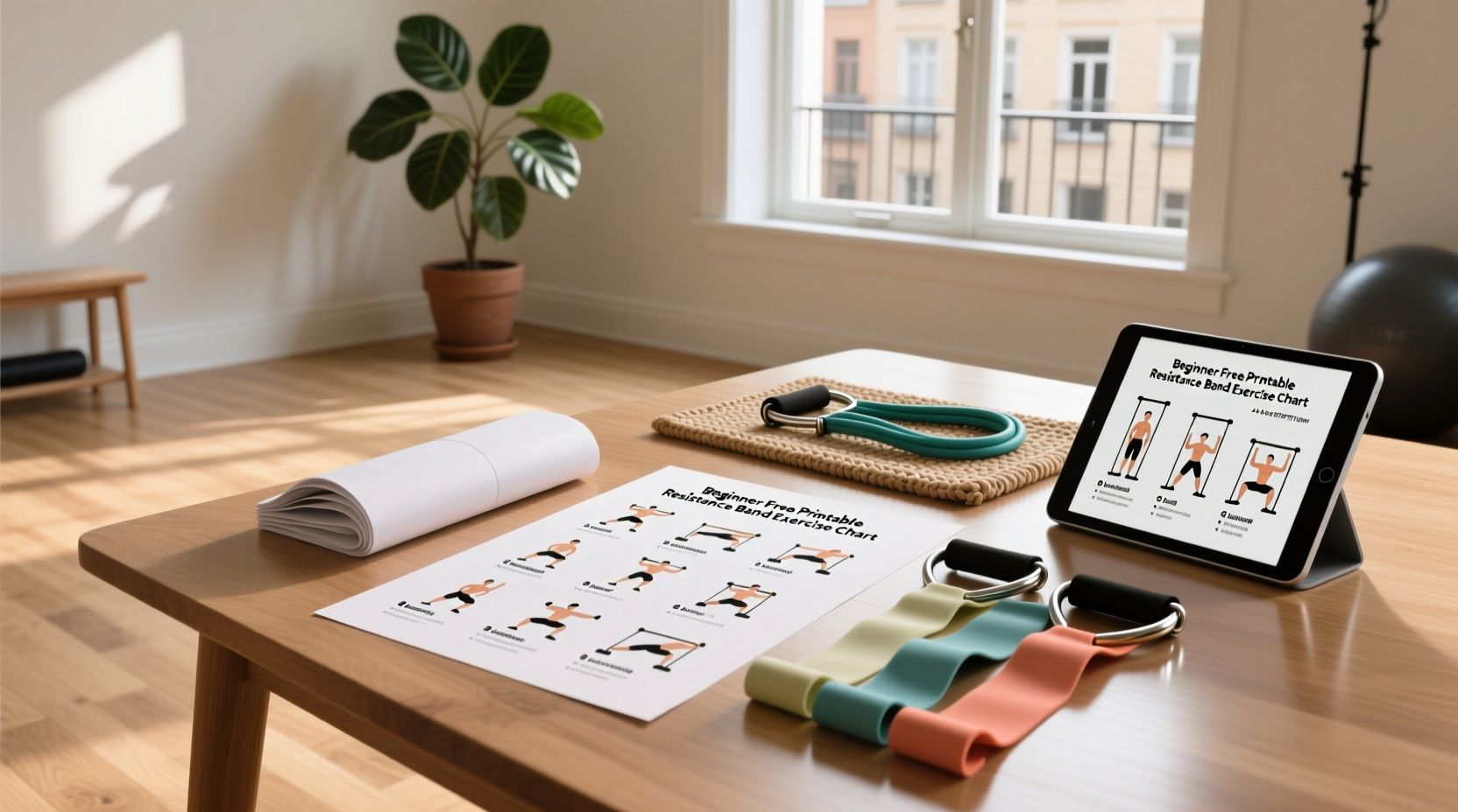 beginner free printable resistance band exercise chart pdf