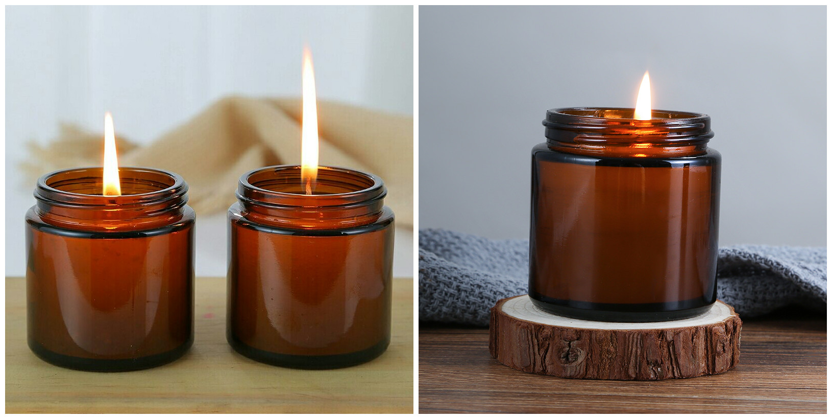 Factory Produced Wholesale Various Specifications Amber Glass Candle Jar