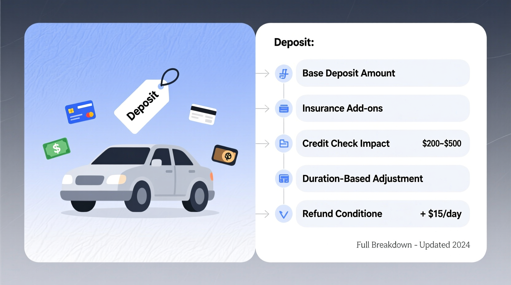 how much is a deposit for a rental car