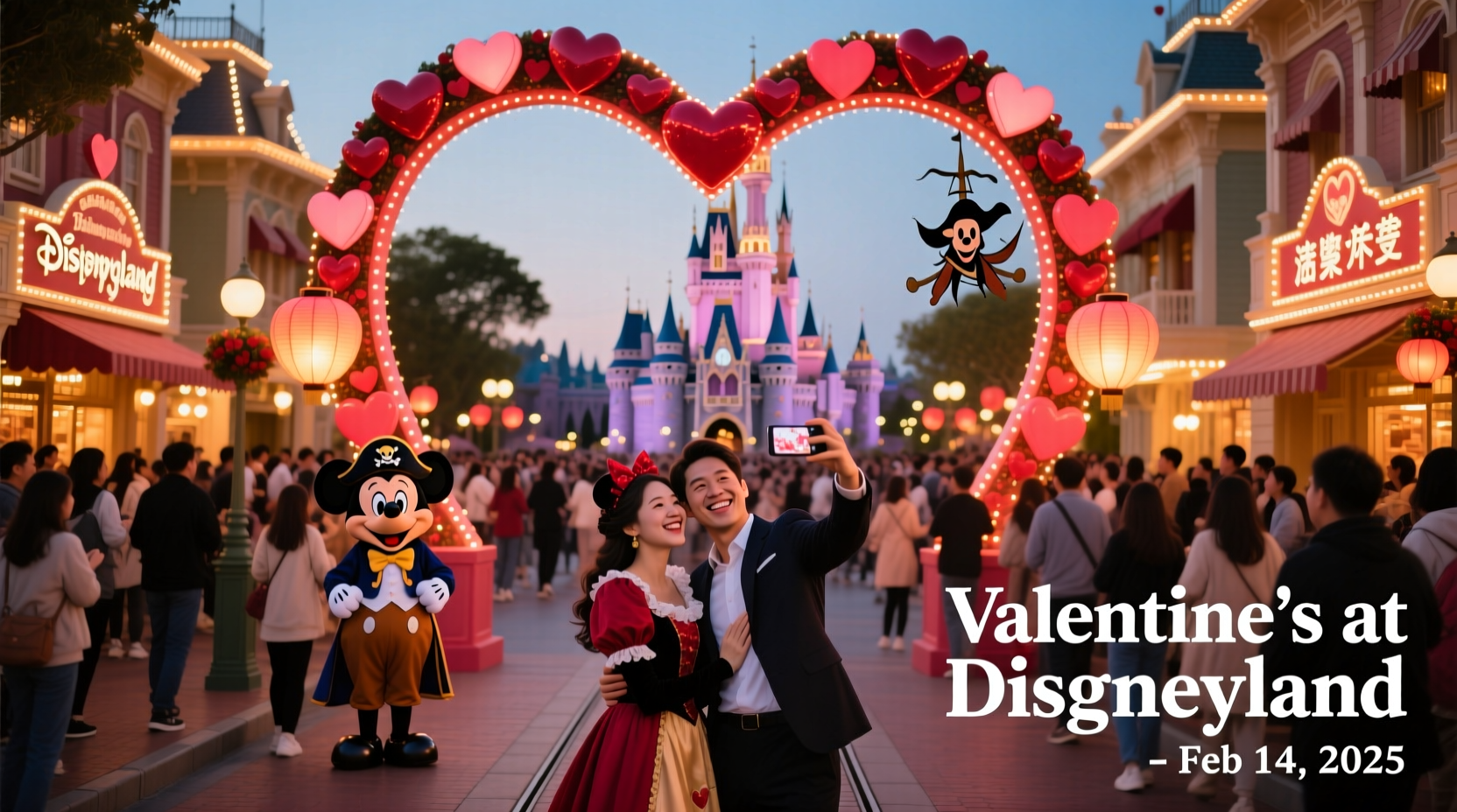 is disneyland usually crowded for valentines day