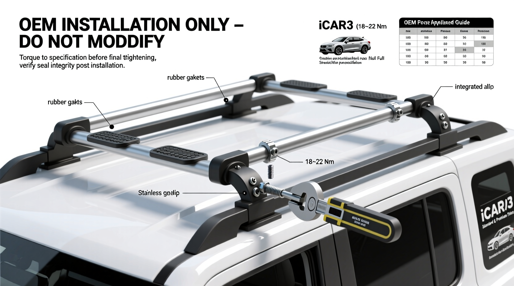 iCAR03 Roof Rack Install: OEM Steps, Torque Specs & Compatibility